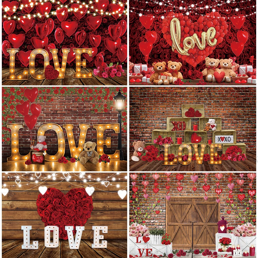 DIXSG February 14th Valentine's Day Photo Backdrop Wedding Decoration Sweet Confession Photography Background Red Banner Props