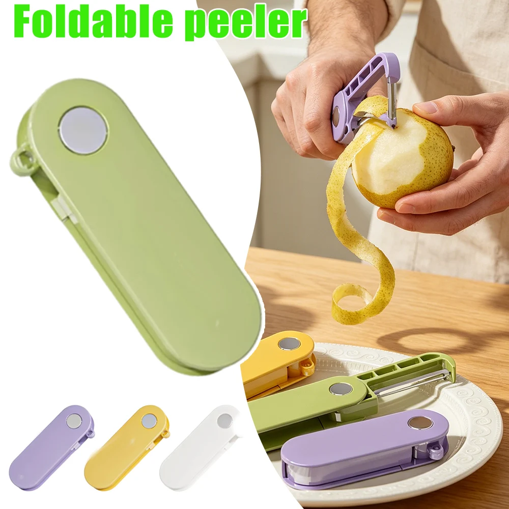 Multifunctional Fruit Peeler Knife Scraper Foldable Portable Apple Peeler Vegetable Peeler Kitchen Stainless Steel