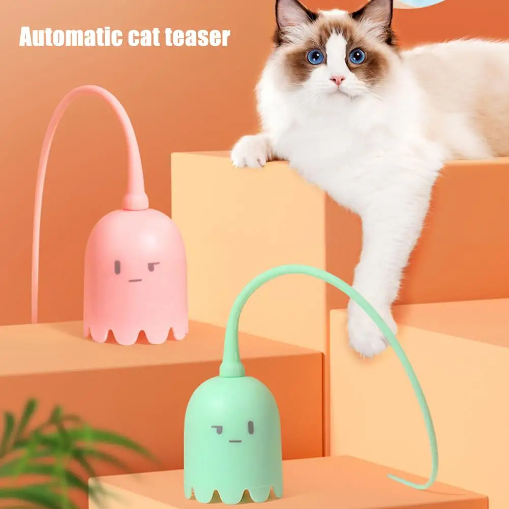 Durable Cat Wand with Wagging Tail Swinging Tail Cat Toy Rechargeable Silicone Teaser Wand for Indoor Cats for Playful for Cats