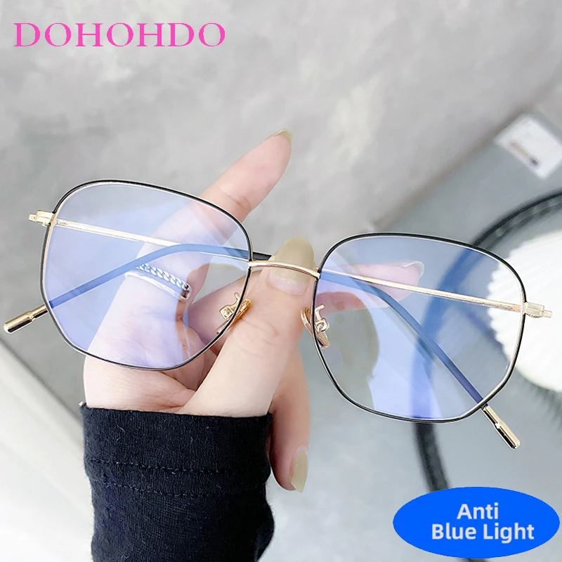 

Metal Square Trendy Brand Designer Blue Light Blocking Glasses Woman Man Lightweight Optical Glasses For Office Work Lentes Очки