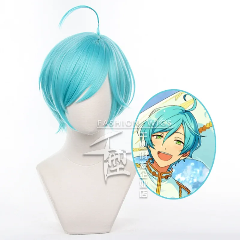 Game Ensemble Stars Shinkai Kanata peruka do Cosplay 30cm krótkie włosy odporne na ciepło syntetyczne akcesoria impreza z okazji Halloween rekwizyty