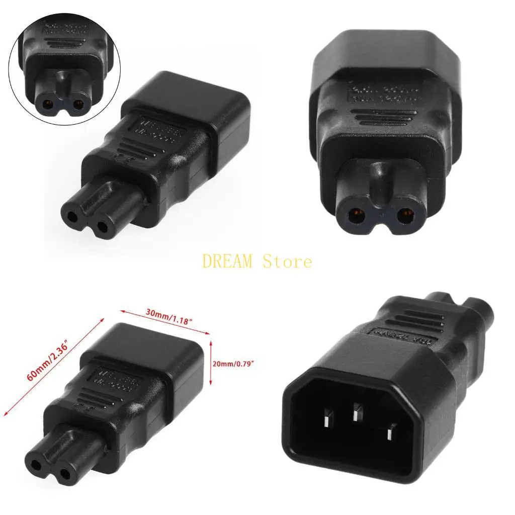 1Pc IEC320 C14 3Pin Female to European Switzerland Socket for Swiss to C7 Male Power Adapter Rated Black best sale