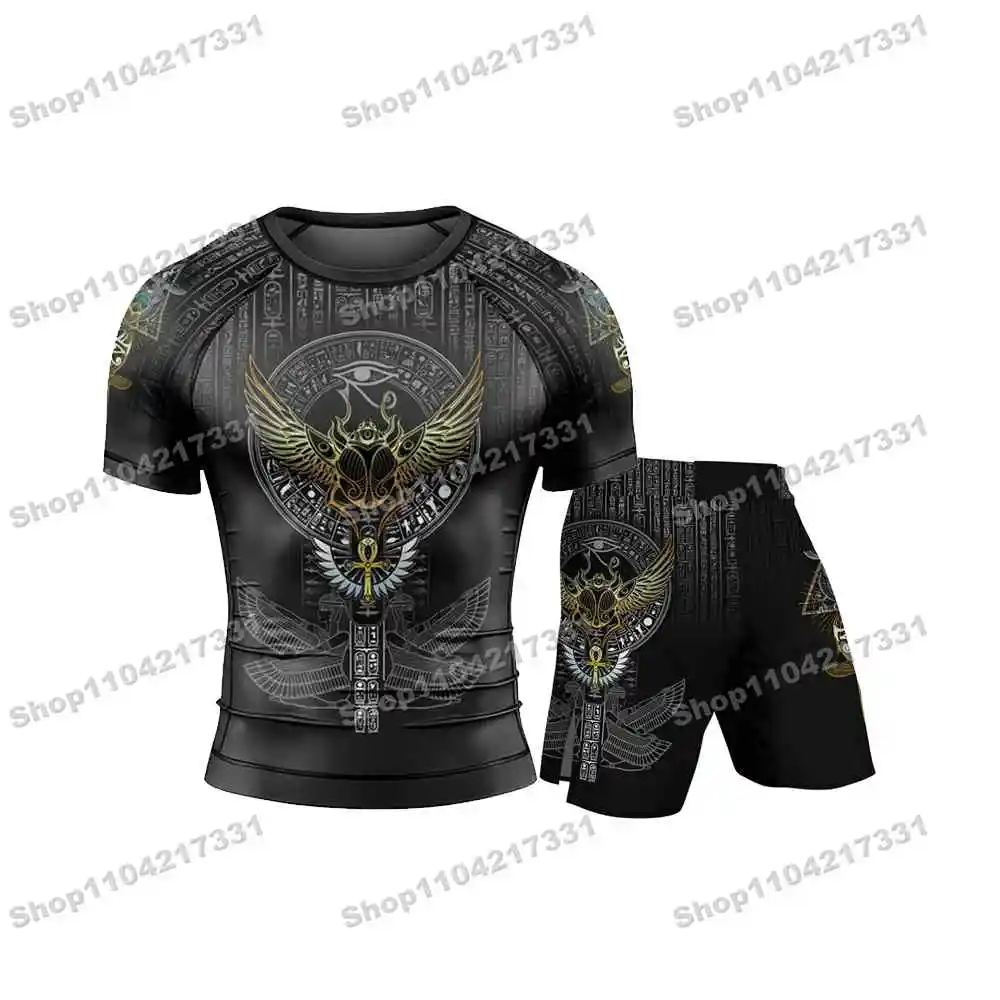 

6th Spring Newly Rash Guards Surfing Jersey Beach Shirts Swimwear Diving Gym Shorts MMA BJJ Men Jiu Jitsu Fitness Sets