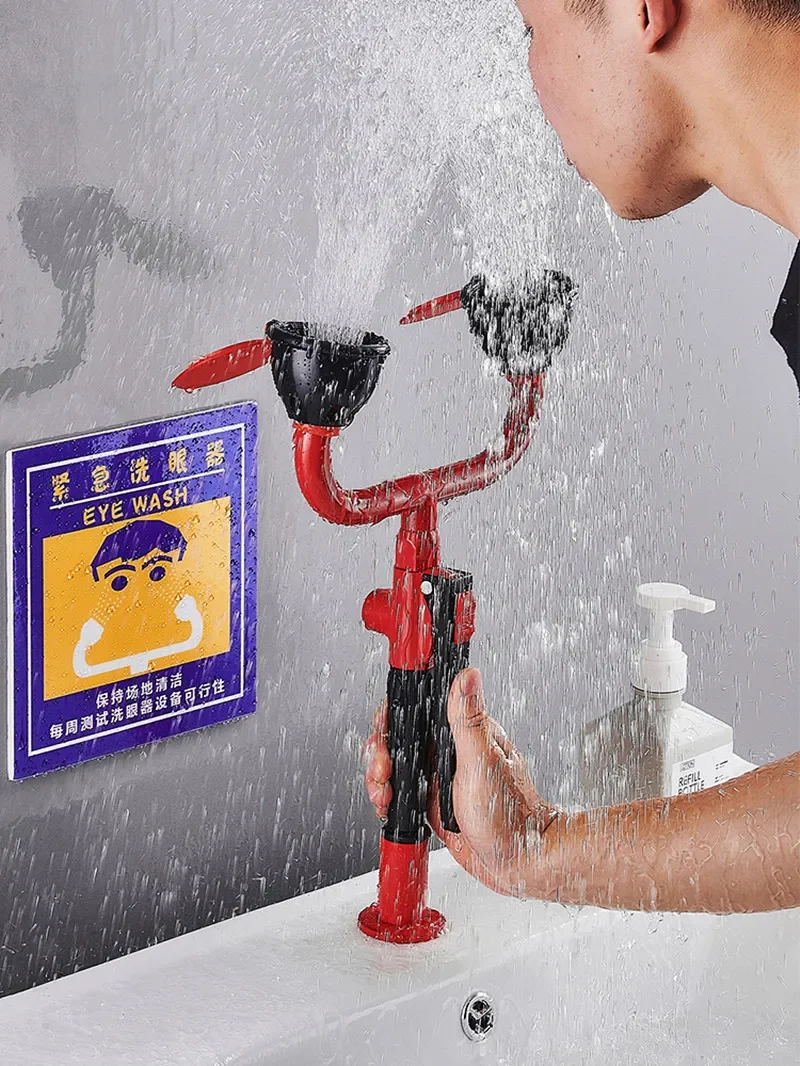 Laboratory Eyewash Tabletop Single-mouth Eyewash Portable Double-mouth Eyewash Faucet Spray Eye Washer