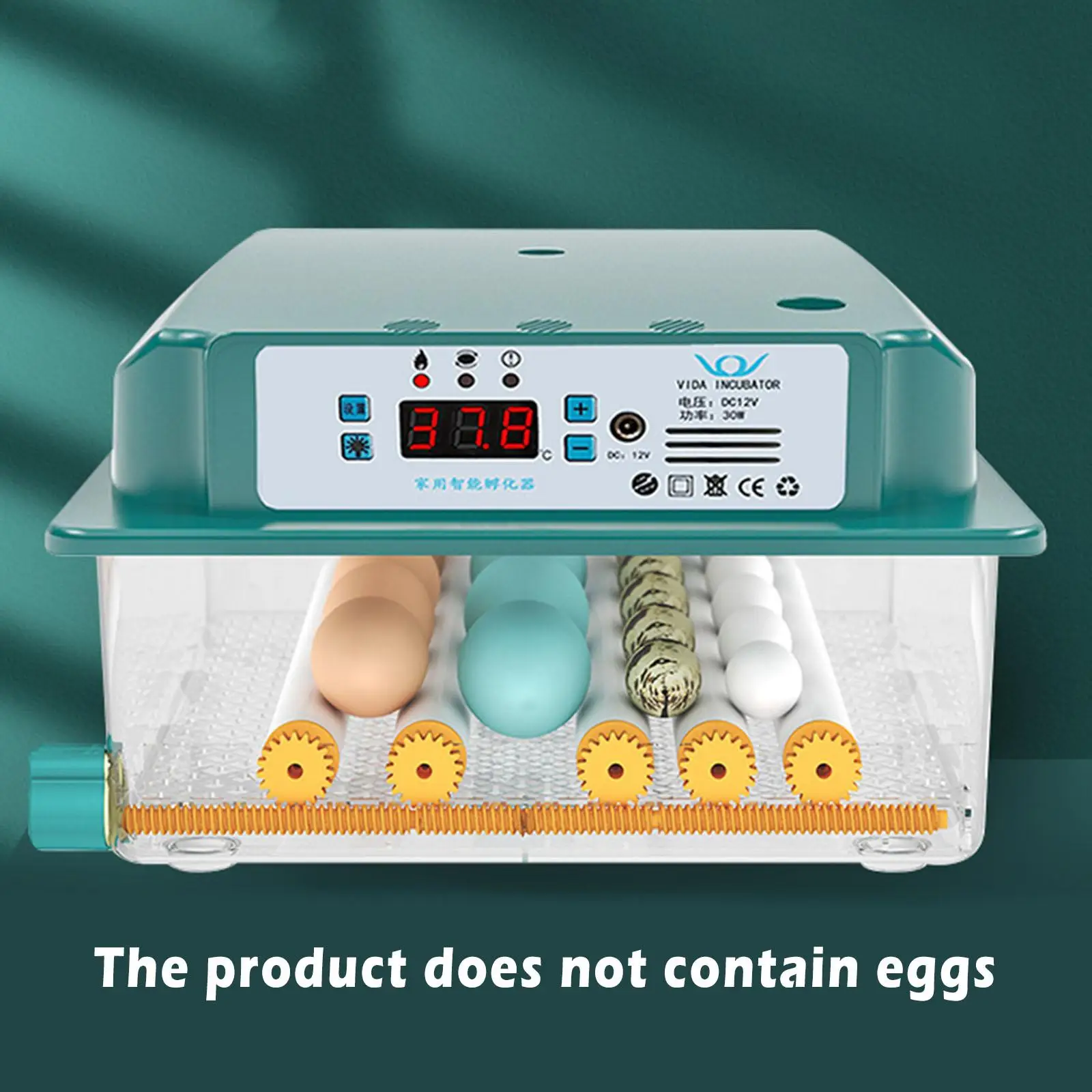 Automatic Egg Incubator with Dual Power Supply Bird Hatching Machine for Farms Chicken Duck Goose Eggs