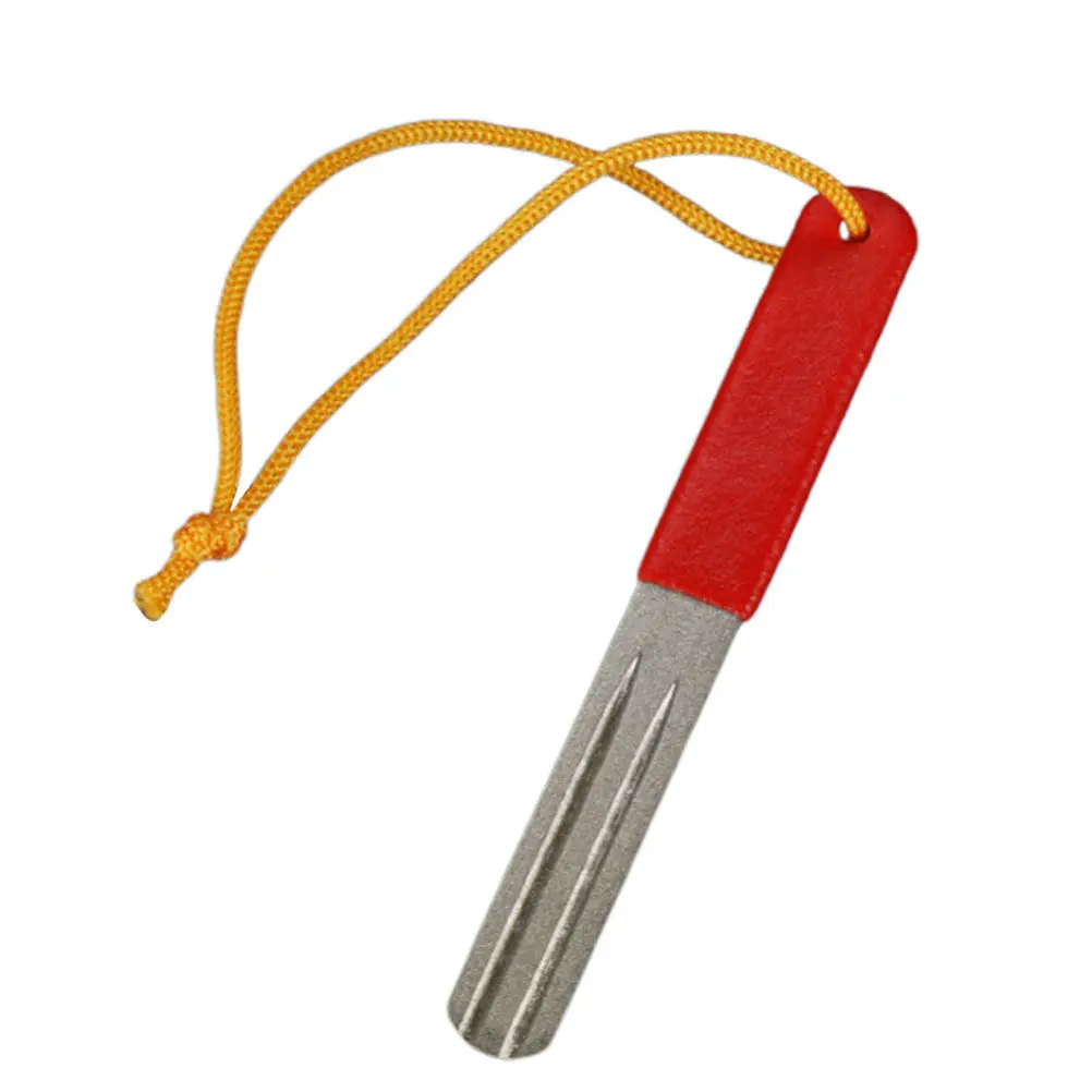 1Pcs Double Groove Hook Sharpener Sharpens Fish Hooks Fish Knife Storage Loop Fishing Hook Sharpener