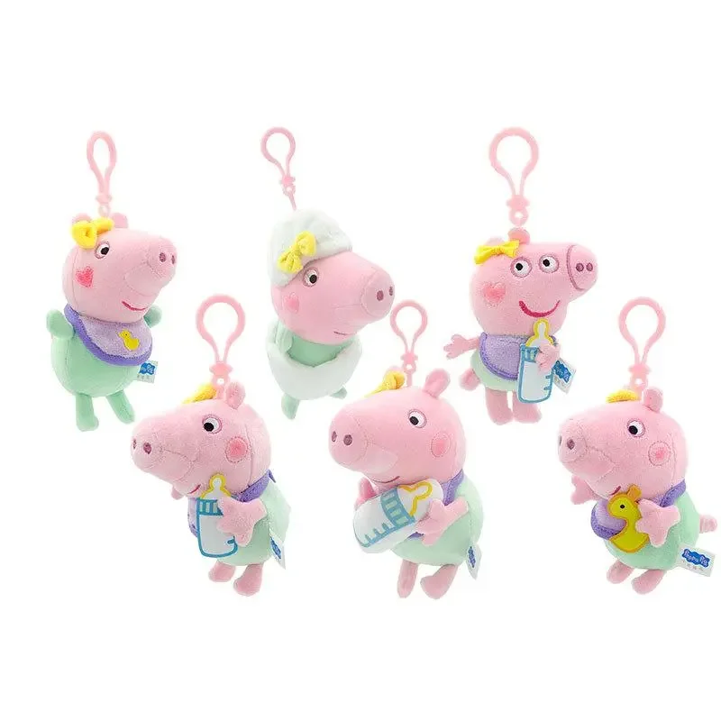 8 uds., 18 cm, juguete de peluche de Peppa Pig, animal de peluche Evie, muñeca familiar suave, peluches decorativos, regalos de cumpleaños para niñas y niños