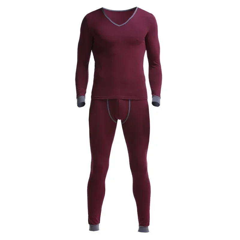 2 قطعة O Element الرجال رقيقة القطن الخامس الرقبة سليم صالح مريح قاعدة معطف طويل جونز الأساسية ملابس اخلية حرارية مجموعة