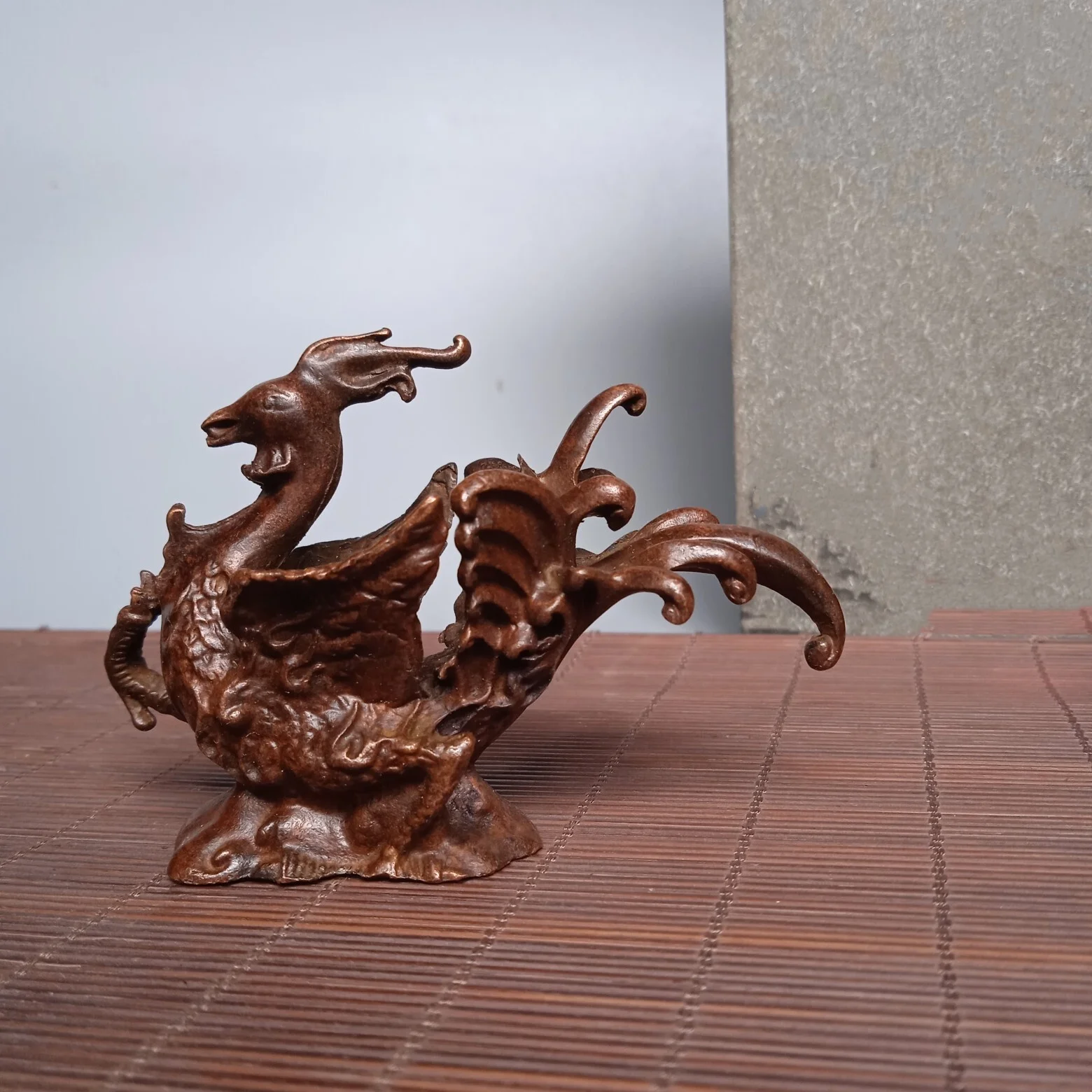 Chinese antique four divine animals vermilion bird statue collection Nice Art Work
