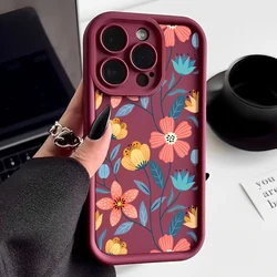 Colorful Flowers Silicone Case For iPhone 17 16e 15 16 Pro Max 14 13 12 11 Pro Max 17e Shockproof Bumper Soft TPU Phone Cover