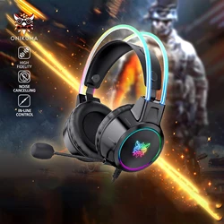 Onikuma X15pro Professional Headphones Balck Earphones  Game And Stereo Music Headsets With RGB Light