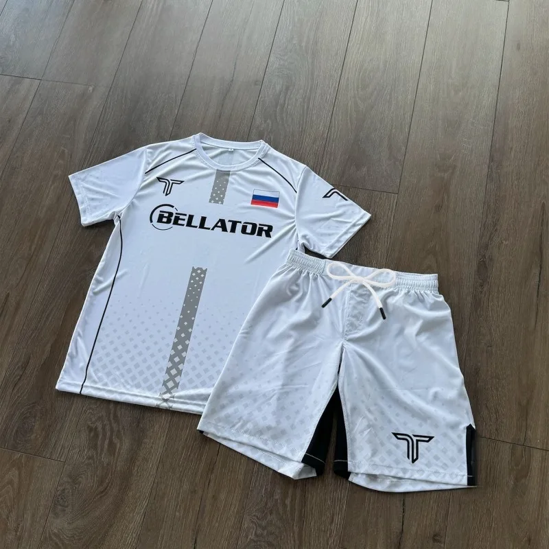 Nouvel ensemble de boxe 2026 très populaire, ensemble sportif respirant et à séchage rapide, T-shirt et short de course pour hommes (lot de deux pièces)