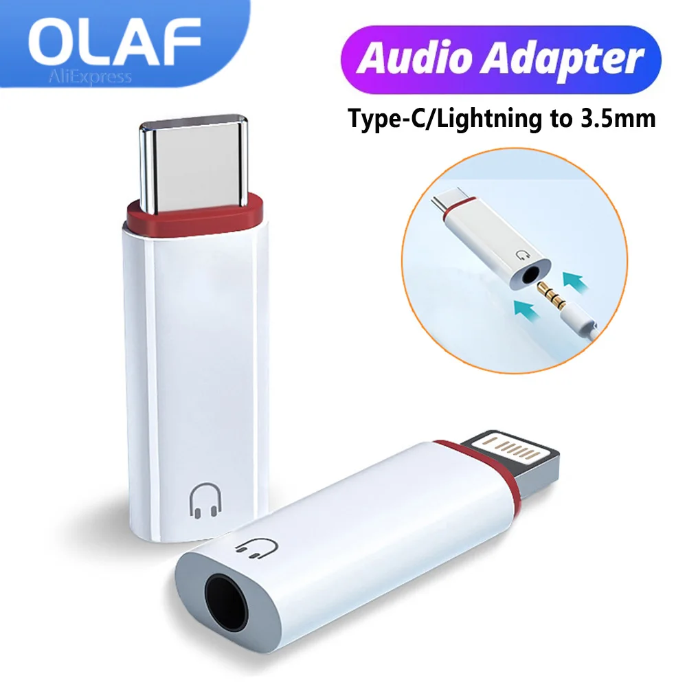 Olaf relâmpago para 3.5mm adaptador de áudio otg para iphone14 13 12 tipo c para 3.5mm jack adaptador conector usbc para iphone16 15 samsung