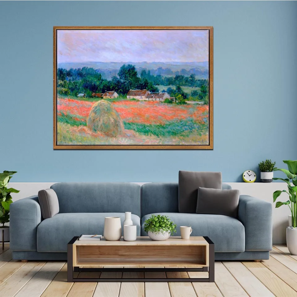 

haystack at giverny 1886 by Claude monet,Hand-painted art painting on canvas,Landscape oil painting for living room,Home decor