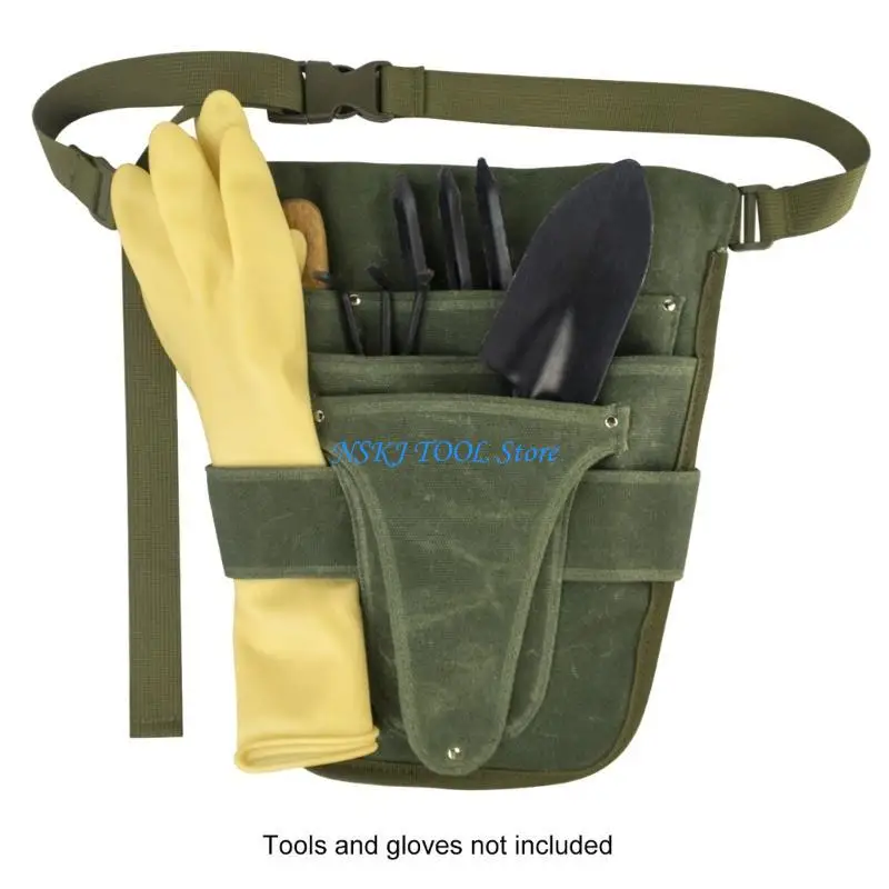 

L8RC Garden Apron for Women Adjustable Tool Belt with Pockets Heavy Duty Waxed Canvas