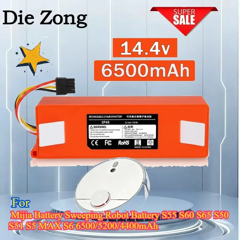 New XM-S50 14.4V Li-ion 6500mAh For New Mijia Battery Sweeping Robot Battery S55 S60 S65 S50 S51 S5 MAX S6