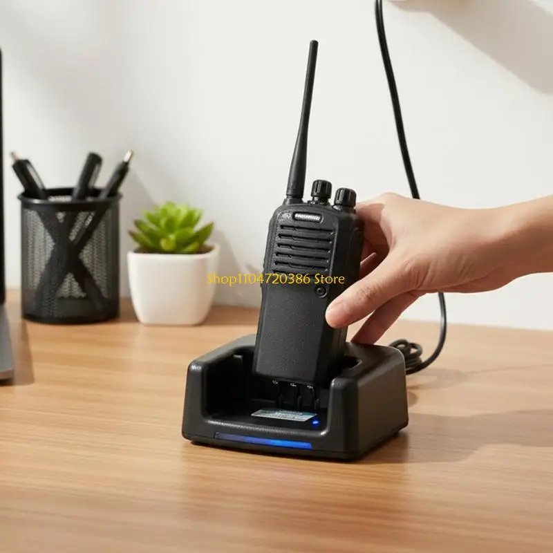 K0EA Desktop Charging Station Walkies Talkies Chargers Fast Charging Power Adapter Heat Resistant ABS Housing
