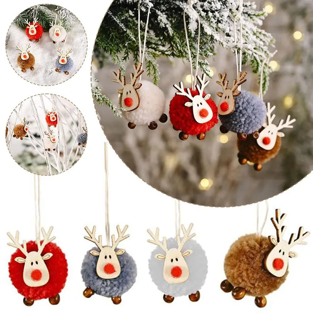 New Creative 2024 Christmas Decorations Felt Deer Pendant Pet White Pendant Christmas Cute Tree Elk Pendant E3Q6