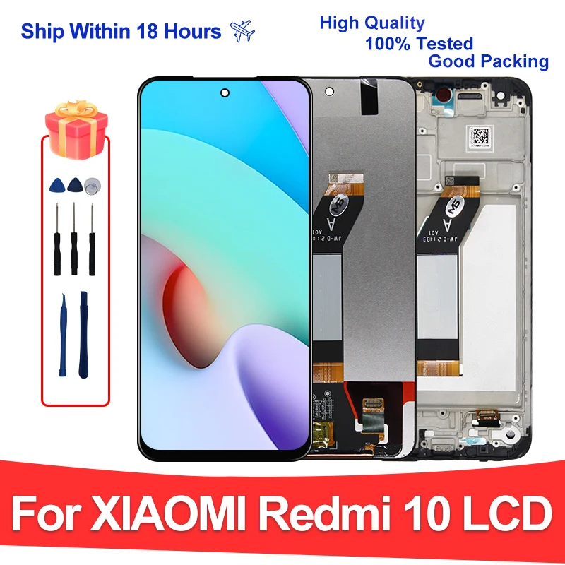 For Xiaomi Redmi 10 LCD 21061119AG Display Touch Screen Digitizer Assembly Replacement Parts For Redmi 10 Prime Display LCD