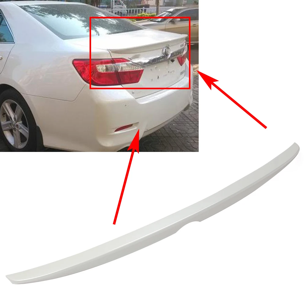 For Camry Car Rear Spoiler Trunk Boot Wing Lip Tail Trim For Toyota 2012 2013 2014 2015 2016 2017 ABS Plastic Auto Accessories