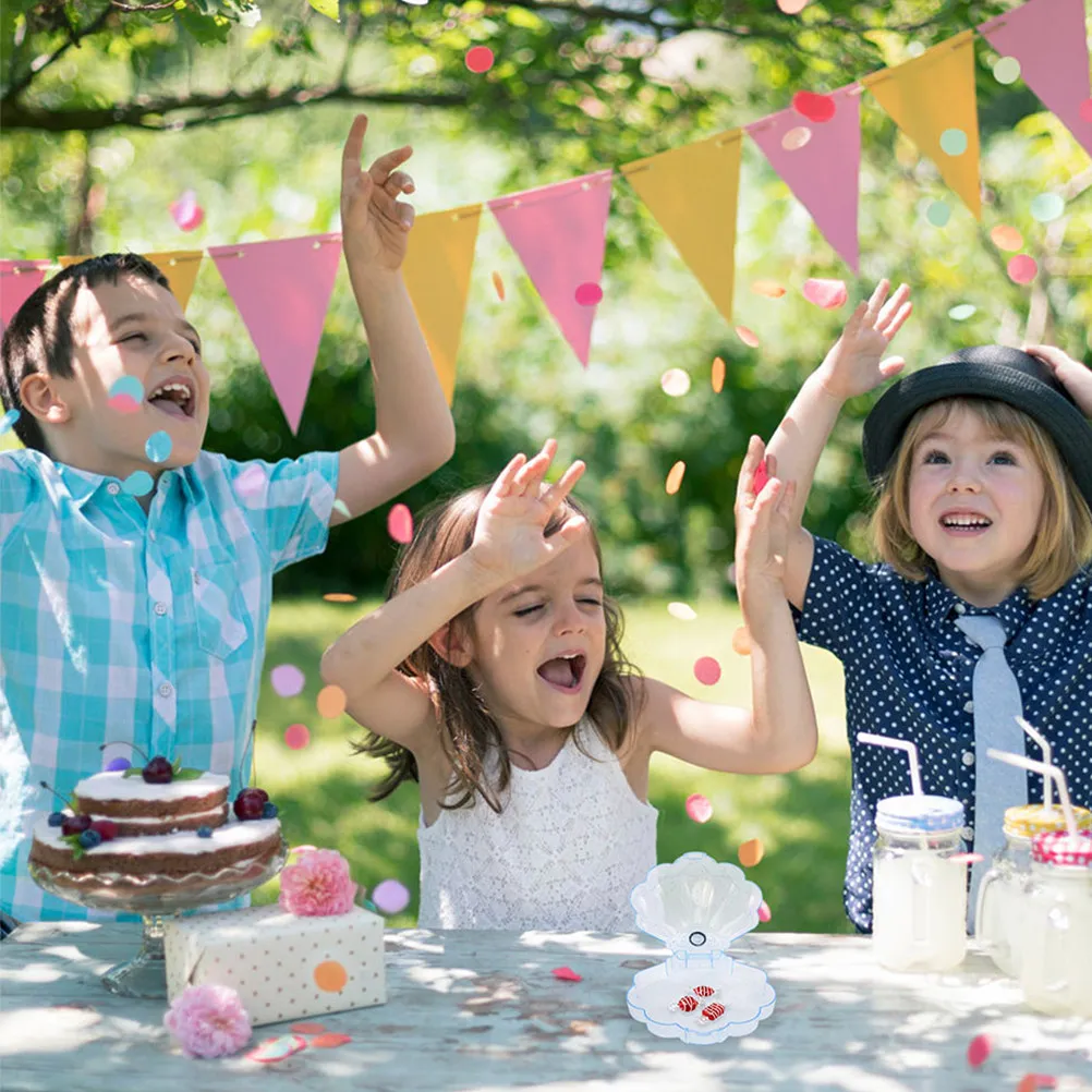 

4Pcs Transparent Clamshell Box for Jewelry Storage Candy Organizer Small Treasures Display Creative DIY Kit Study Desk