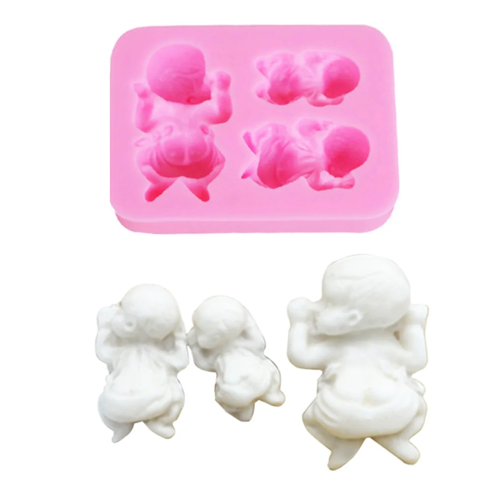 3D Sleeping Baby Silicone Resin Molds Fondant Mould Chocolate Sugar Cake Decorating Tools Pastry Kitchen Baking Accessories M081