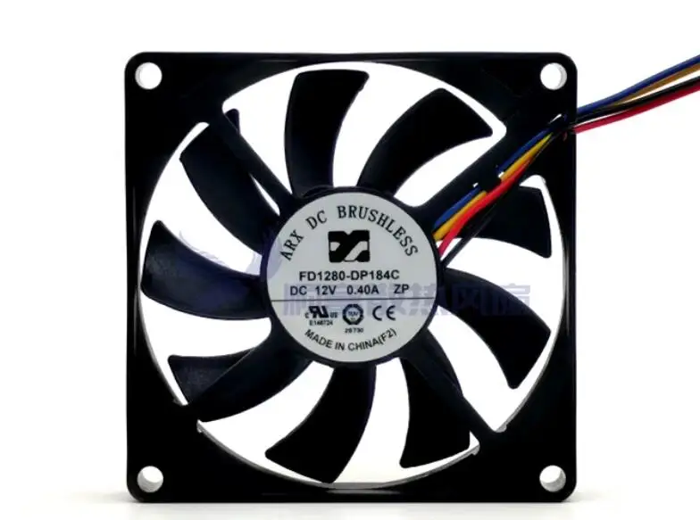 ARX FD1280-DP184C DC 12V 0.40A 80x80x15mm 4-Wire Server Cooling Fan