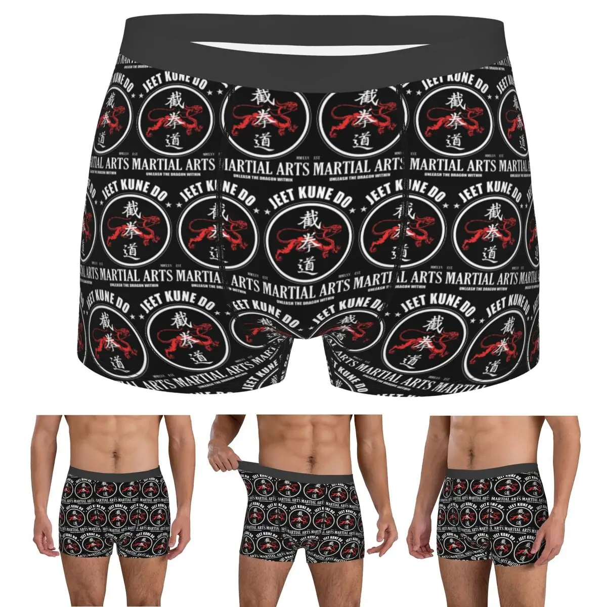 

Трусы-боксеры, шорты Unleash The Dragon Within Jeet Kune Do Dragon Power, мужские мягкие трусы для Homme, мужской подарок