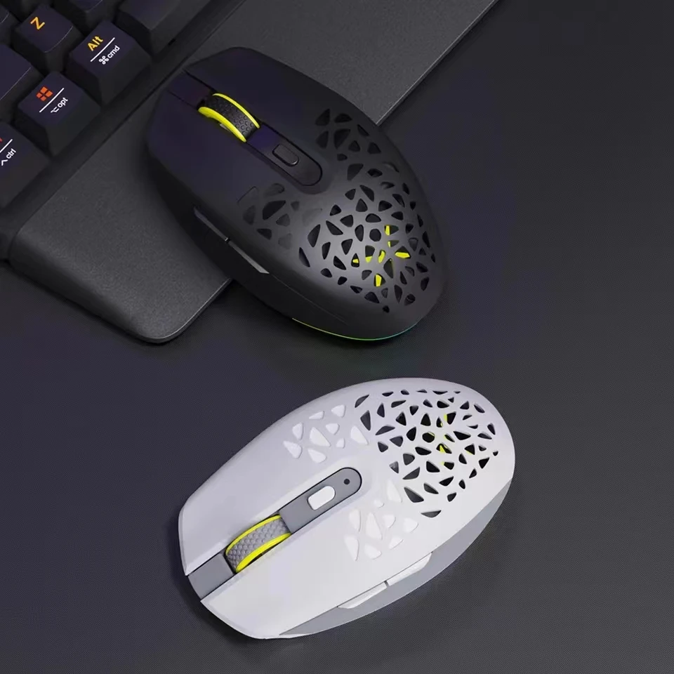 Imagem -03 - Wired Mais Wireless Mais Bluetooth Gaming Mouse 80 Milhões de Cliques 16000 Dpi Ratos Recarregáveis Rgb para Computadores Delux-m820dc Paw3335