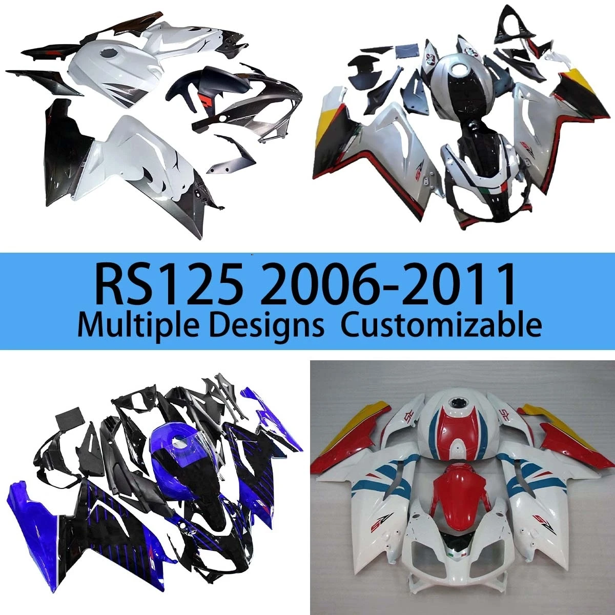 RS125 2006 2007 2008 2009 2010 2011 Fairings for Aprilia RS4 RSV 125 06-11 Motorcycle Injection Fairing Kit