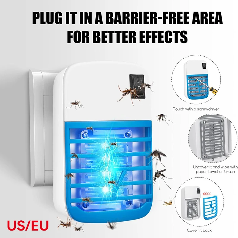 High Quality Mini Electric Mosquito Killer Lamp Pest Repellent LED Trap Bug UV Light Zapper for Anti Insect Eco-friendly Home