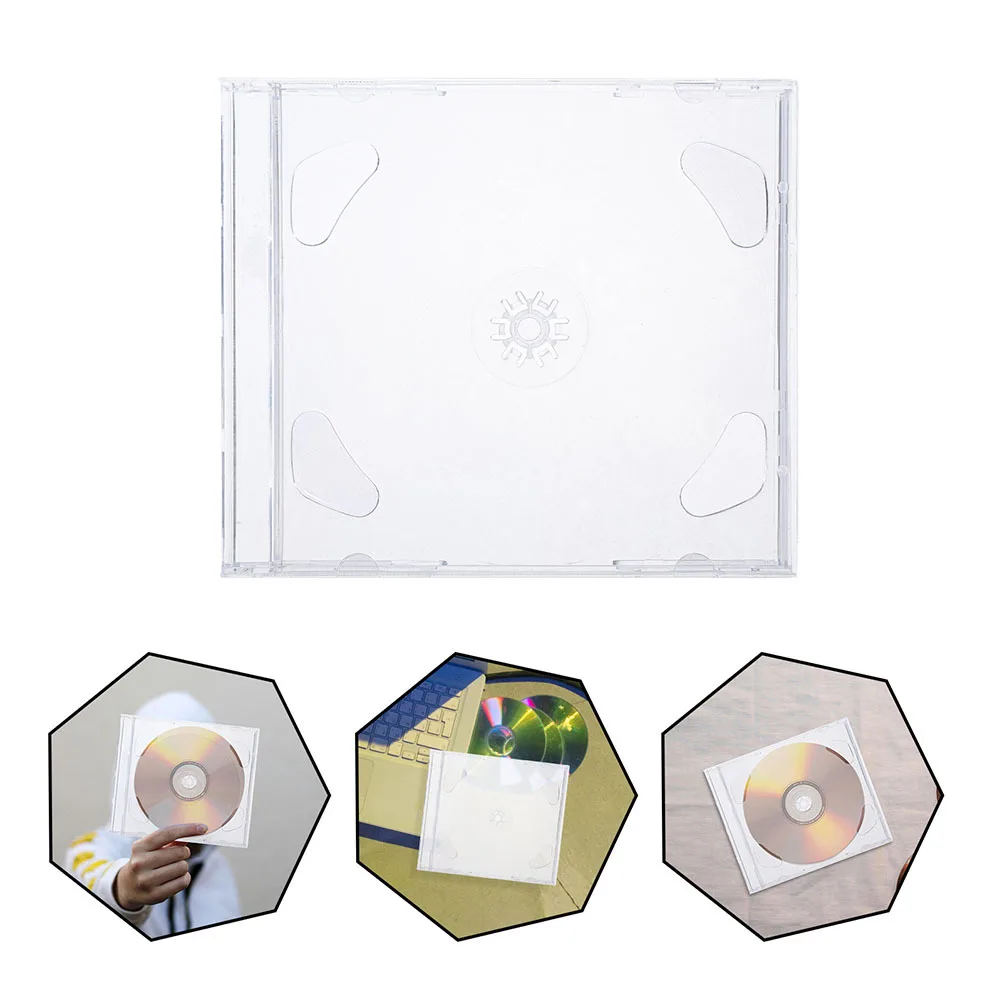 

5Pcs Transparent Cd Jewel Cases Easy Viewing Lightweight Portable Secure Protection Storage Organizers Cd Cases
