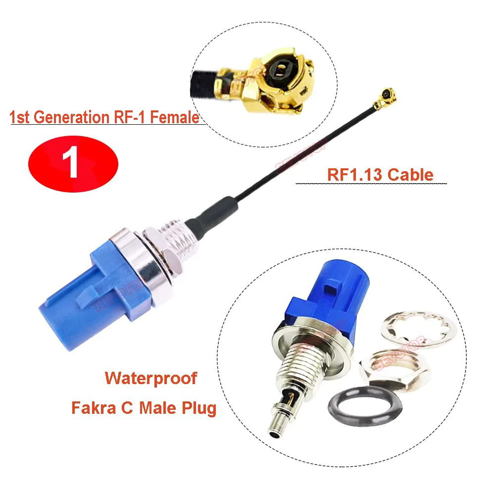 10PCS Fakra to IPX RF1.13 Cable Waterproof Fakra Male Code C/D/Z to u.FL Female Jack Antenna Pigtail Fakra to Ufl Jumper