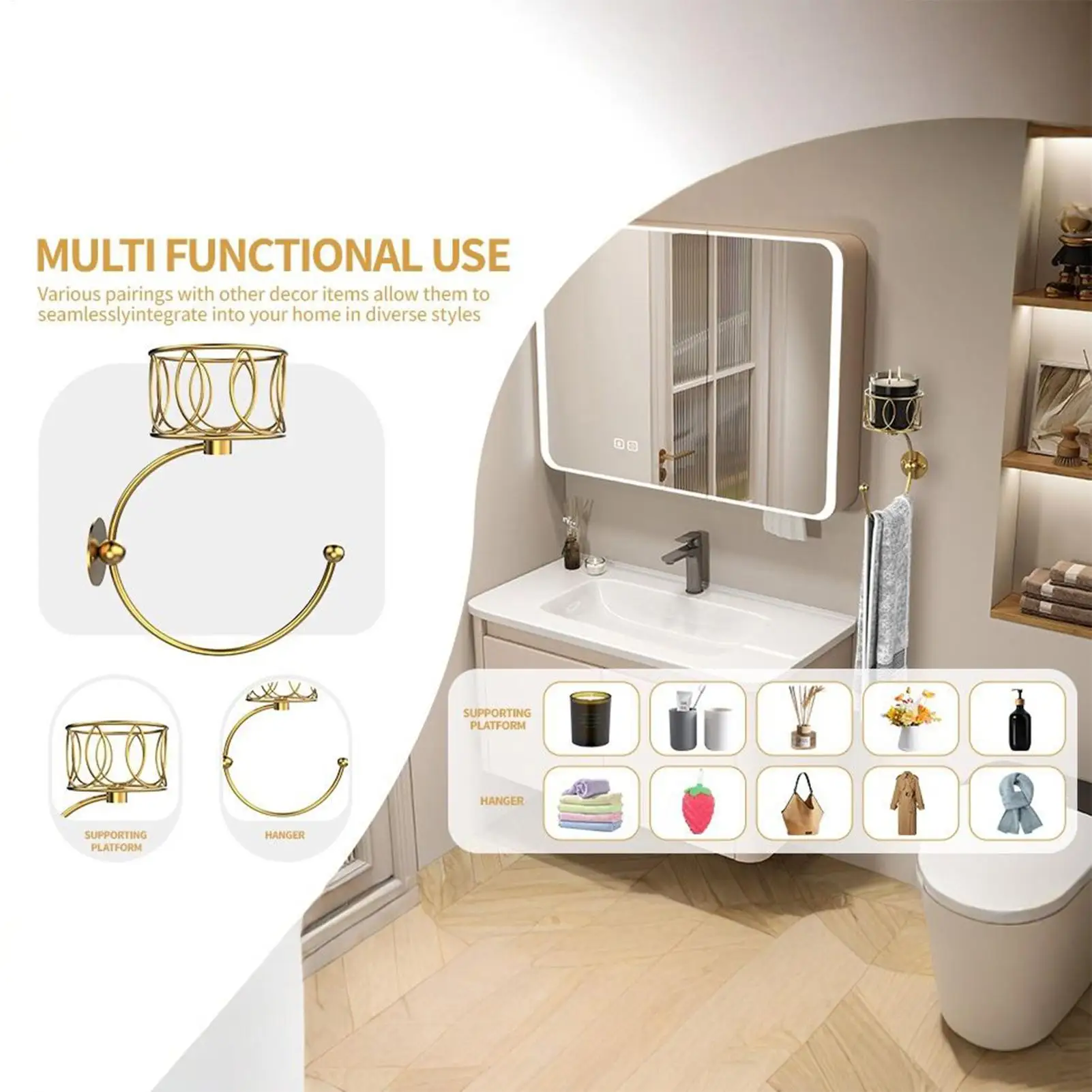 

Винтажный крючок для полотенец с подсвечником, кольцо для полотенец для рук для ванной комнаты, сверхмощный крючок в деревенском стиле для общежития, спальни, кухни, душа