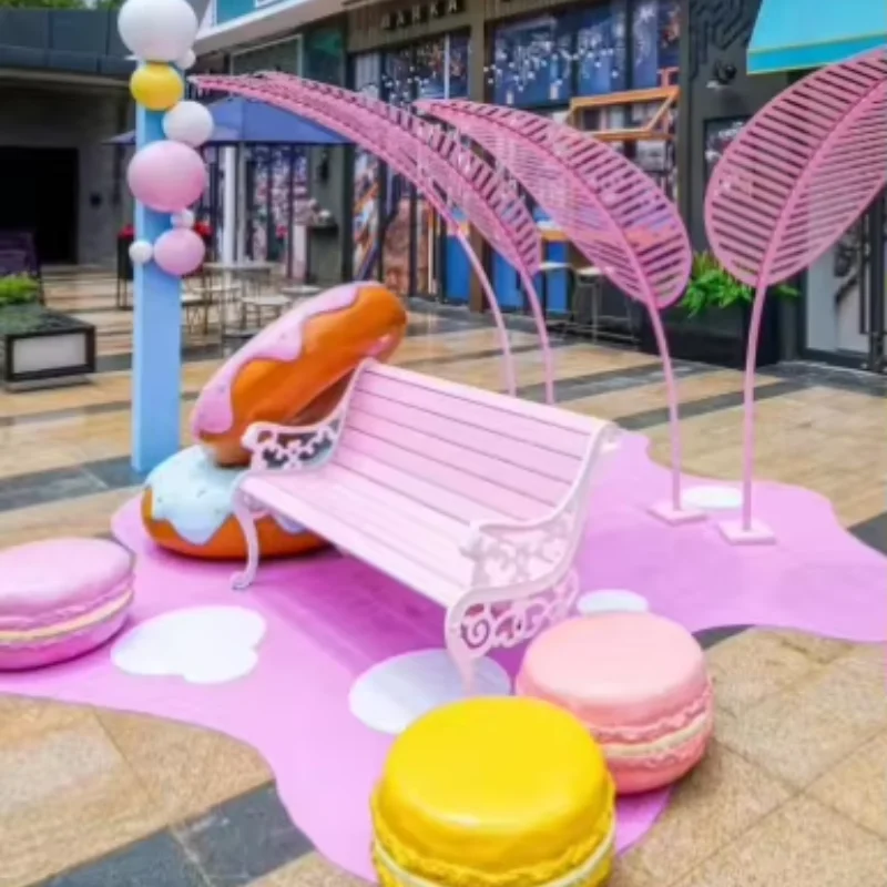 

Manufacturer Price Decorative Candy Lollipop Macaron Statue Resin Fiberglass Sculpture