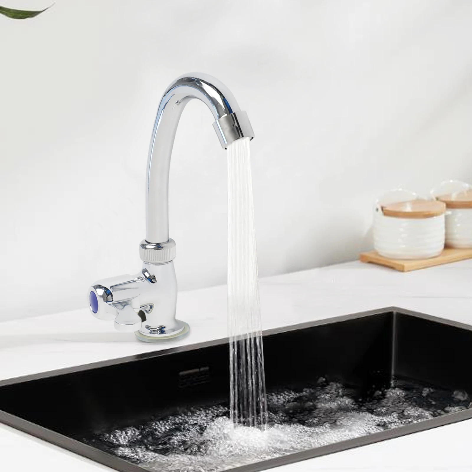 

Child Safe Kitchen Faucet Water Tap Kitchen Sink Faucet Electroplated Finish Erosion Resistance Family-Friendly Design