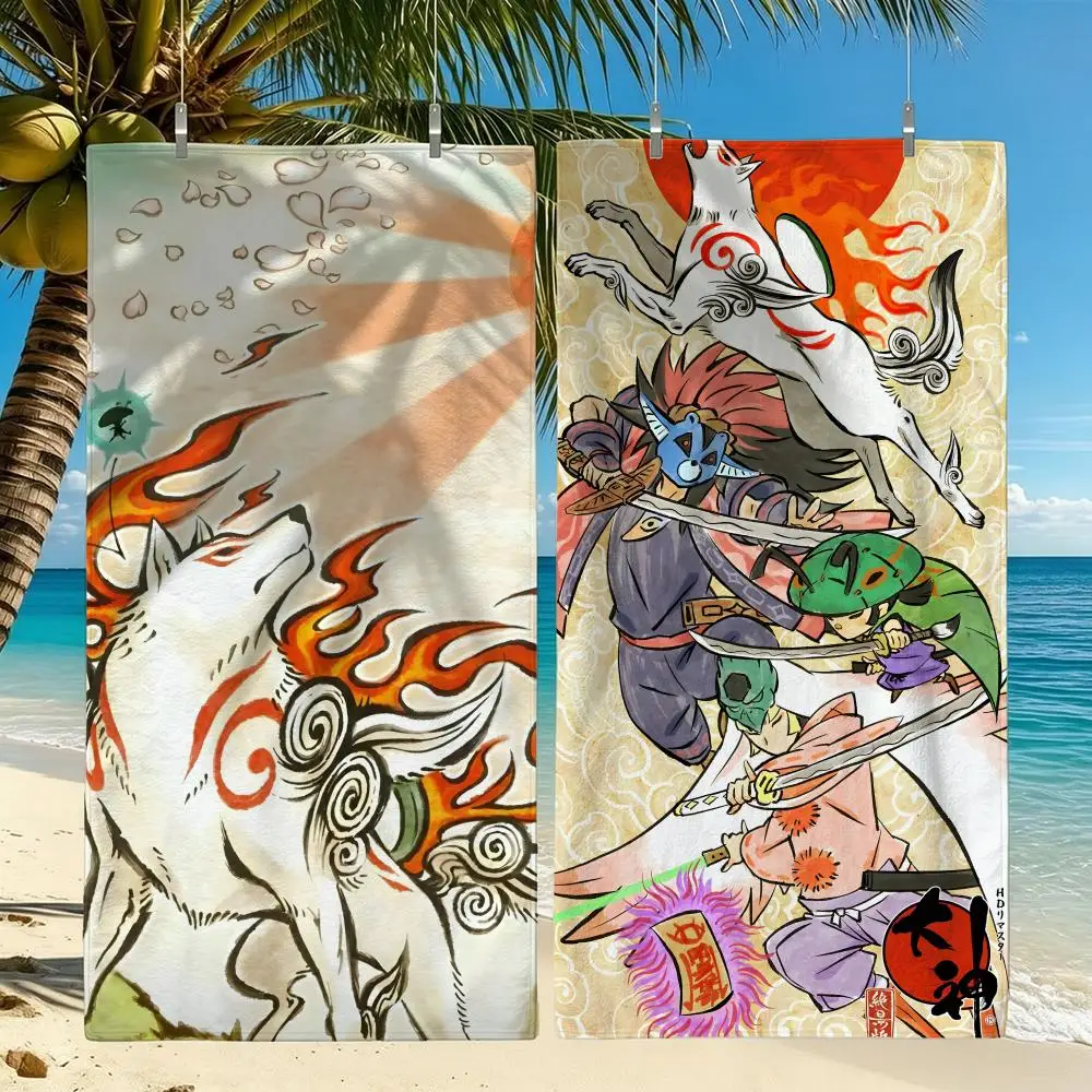 Game Okami Towel Towel Beach Towel Oversized Quick Dry Towel Absorbent Soft Swim BeachTowels for Men Women