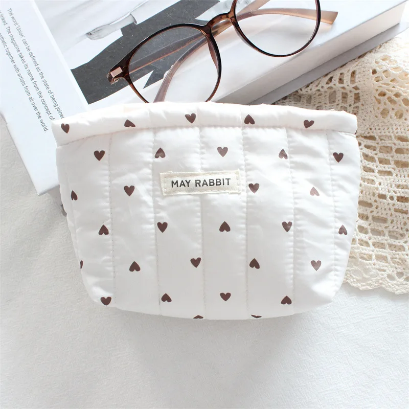 Modische bedruckte Kosmetiktasche für Frauen, niedliche Mädchen, tragbare Make-up-Clutch, große Kapazität, Reise-Toilettentasche, Kosmetiktasche