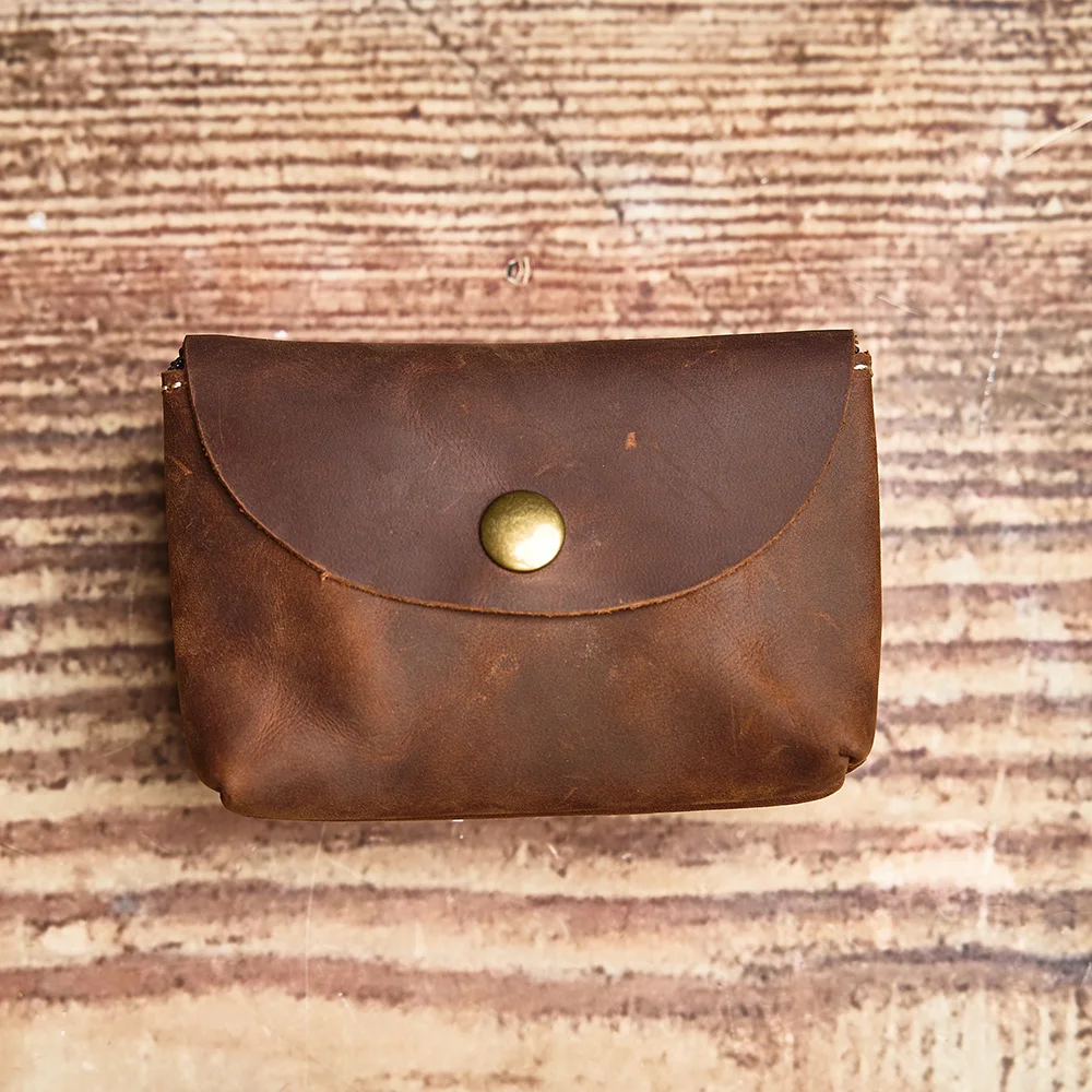 NUPUGOO Echtes Leder Retro Geldbörse männer Doppel Brieftasche Kleine Karte Tasche Männer Und Frauen Universal Münze Schlüssel Tasche – Detail 7