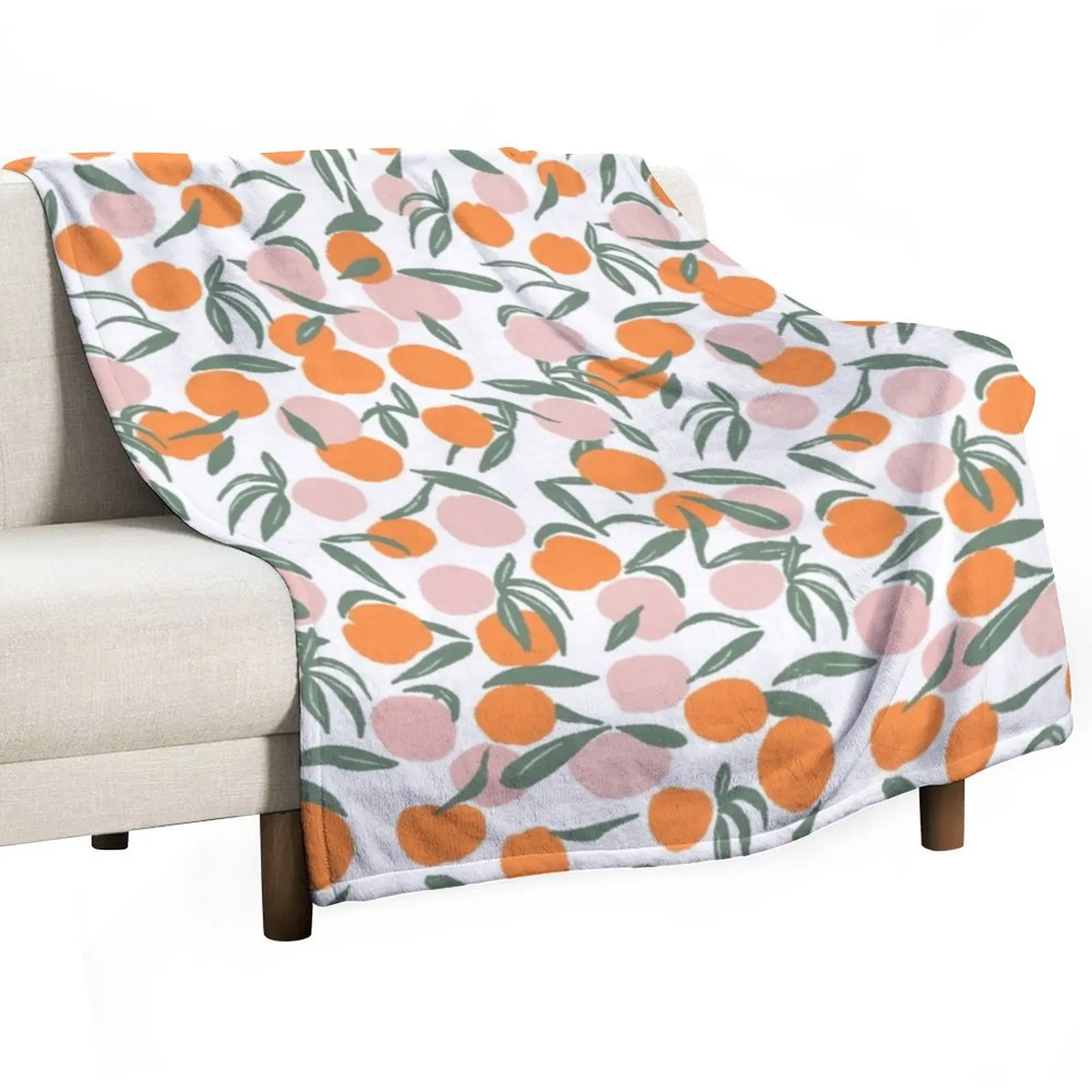 

Peach pattern Throw Blanket Summer funny gift Blankets