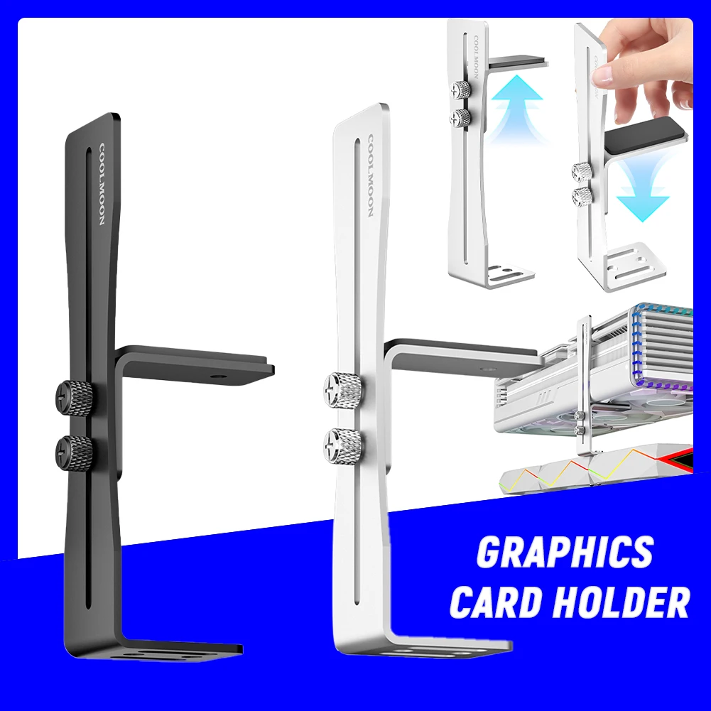 

Computer Graphics Card Holder Chassis Fan Support Aluminum GPU Fixed Bracket Wear Resist Adjustable Graphics Card Support