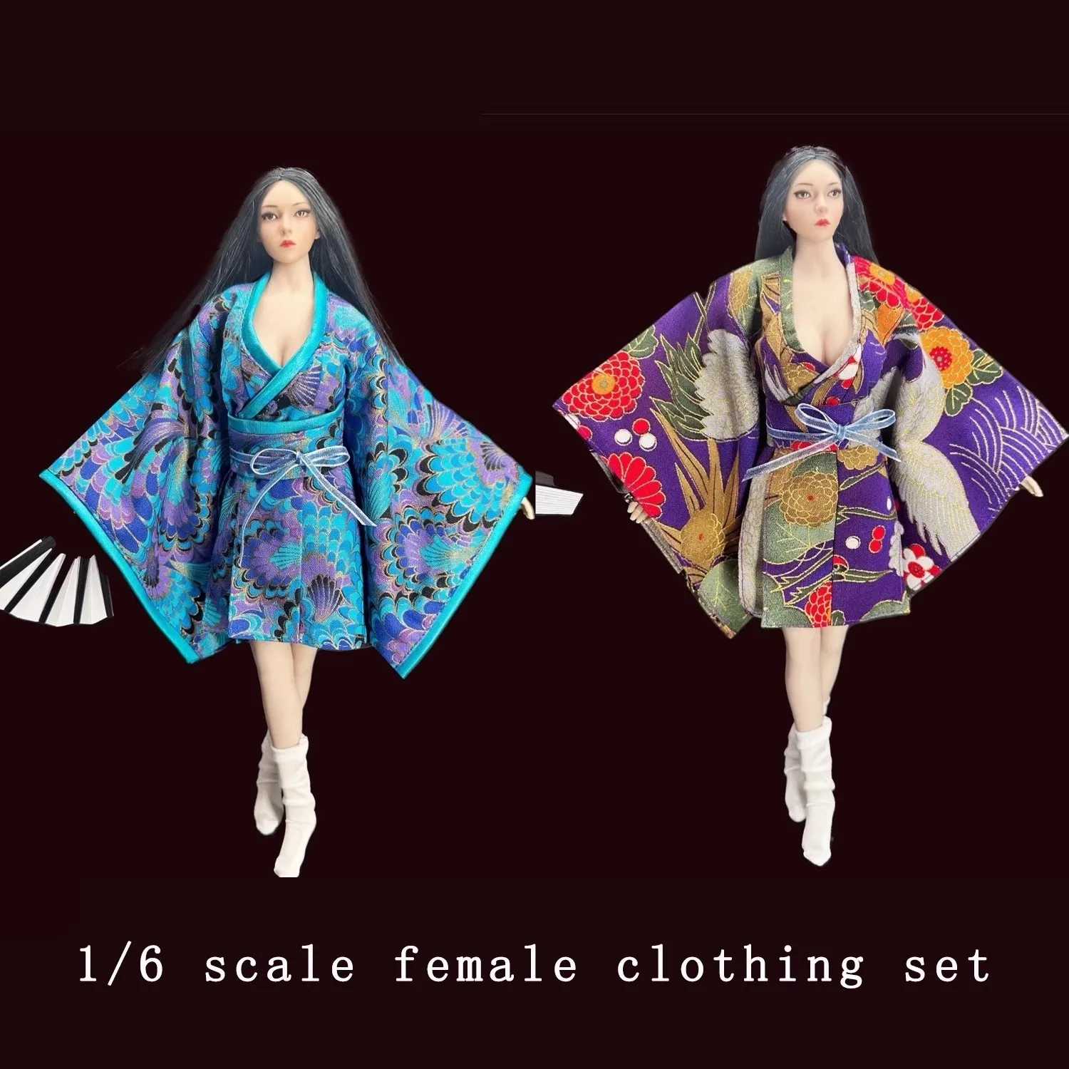 

1/6 Female Soldier Kimono Ancient Bathrobe Clothing Sock Fan Set Accessories Model Toy Fit 12'' Action Figure In Stock