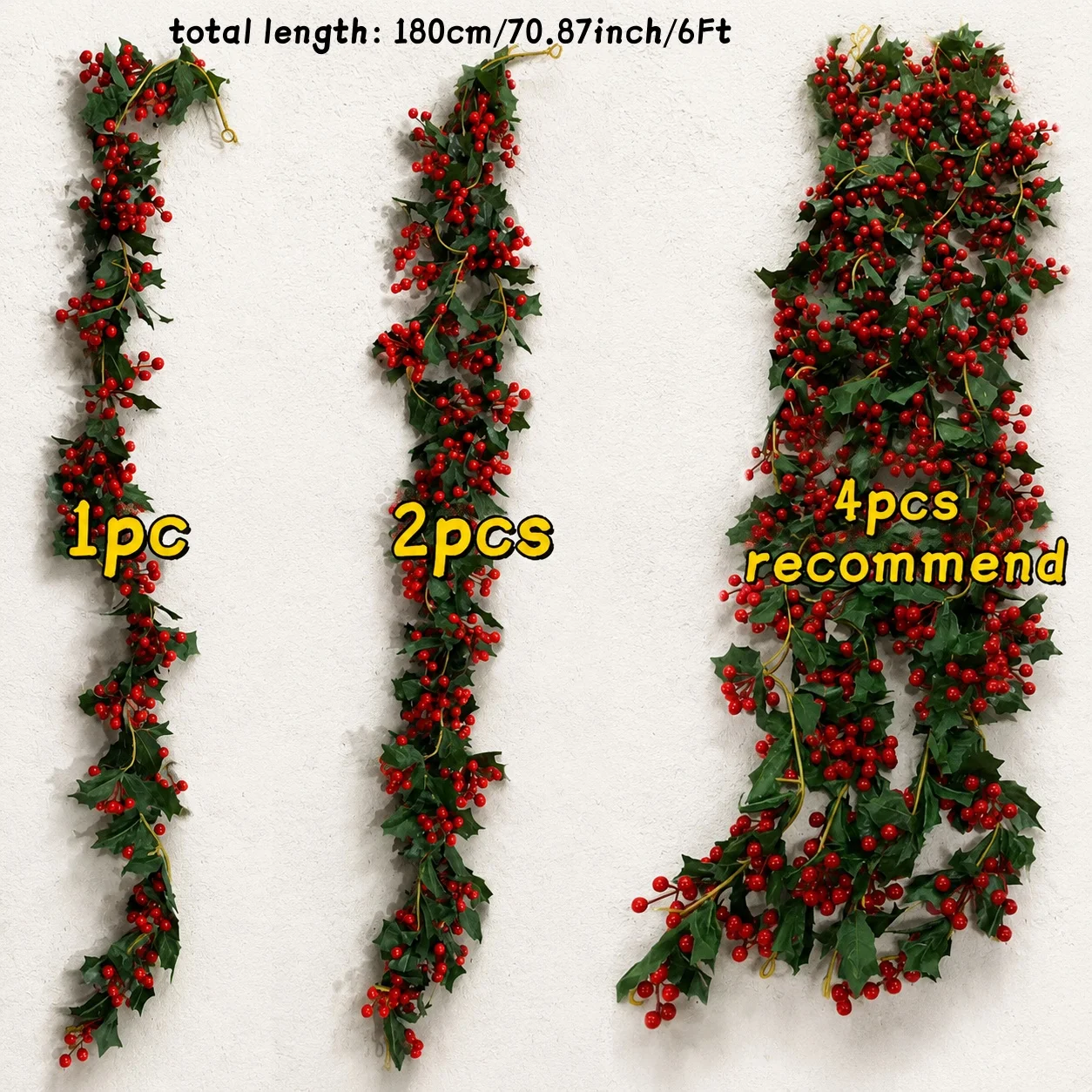 : Red Berry Christmas Holly Wreath 5