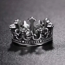 Vintage Crown King Ring Men Fashion Punk Simple Classic Biker Ring coppia gioielli moto Party Evening Gifts all'ingrosso