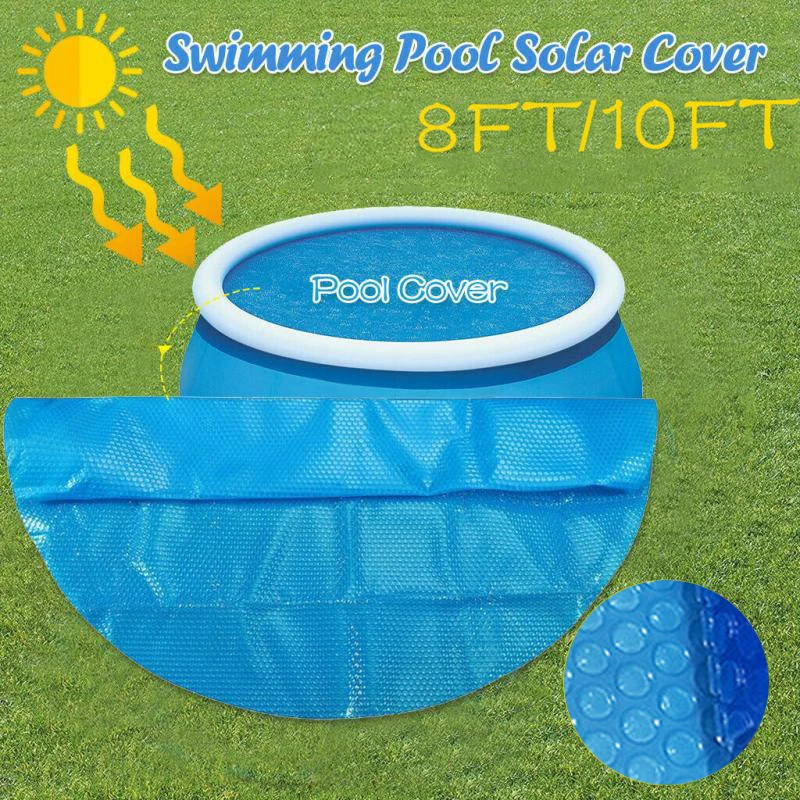 New Swimming Pool Cover Dust Rainproof Pool Cover Blue Round Tarpaulin Durable For Family Garden Pools Swimming Pool Accessories