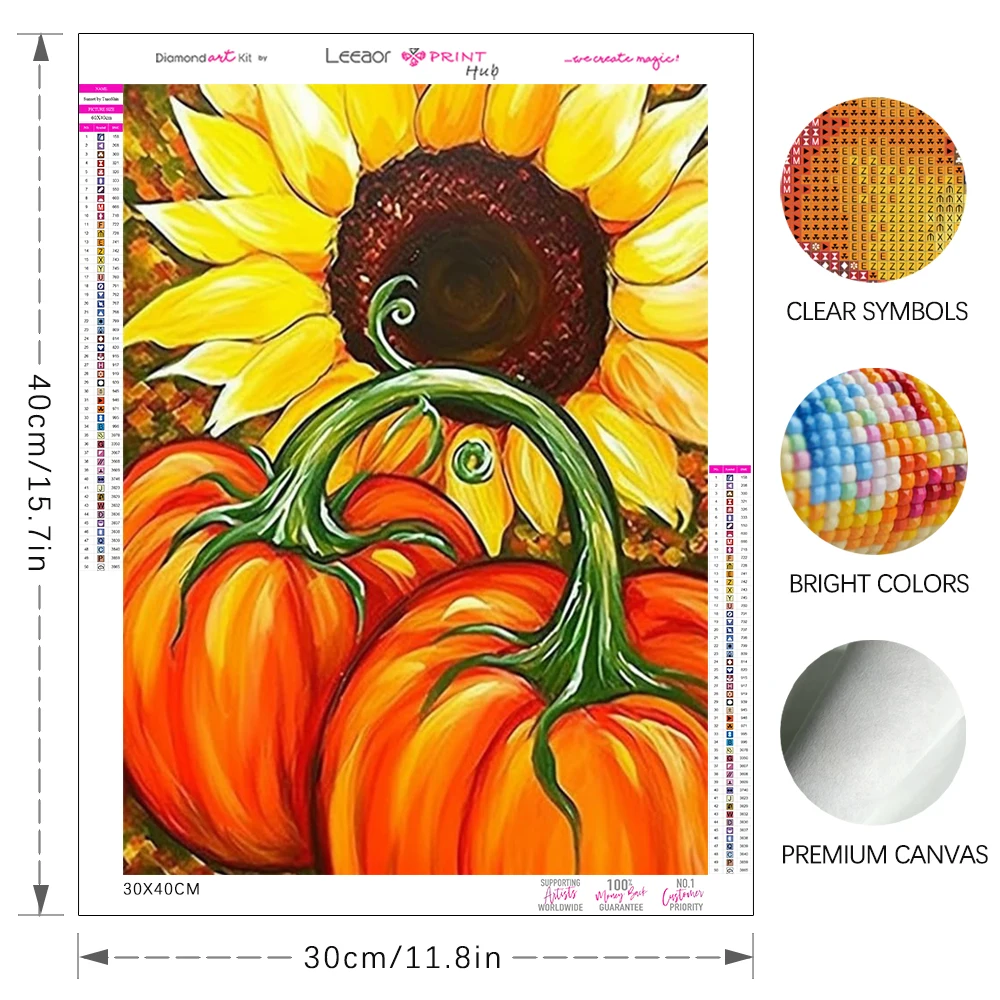 Landscape Diamond Painting Pumpkins And Sunflowers Full Rhinestone Embroidery Cross Stitch Kit Home Decor Art Handmade Kid Gifts