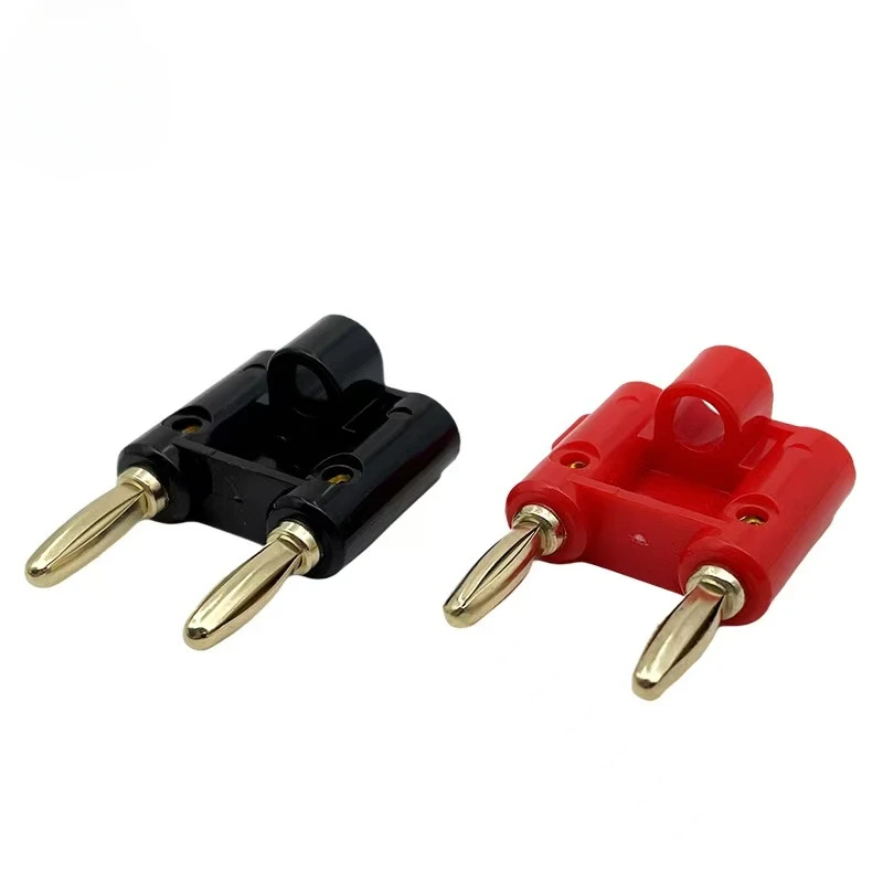 10Pcs  Double Row 4mm Banana Plug Audio Speaker Connector Twin Banana Plug Amplifier Terminal Couple Banana Socket Adapter