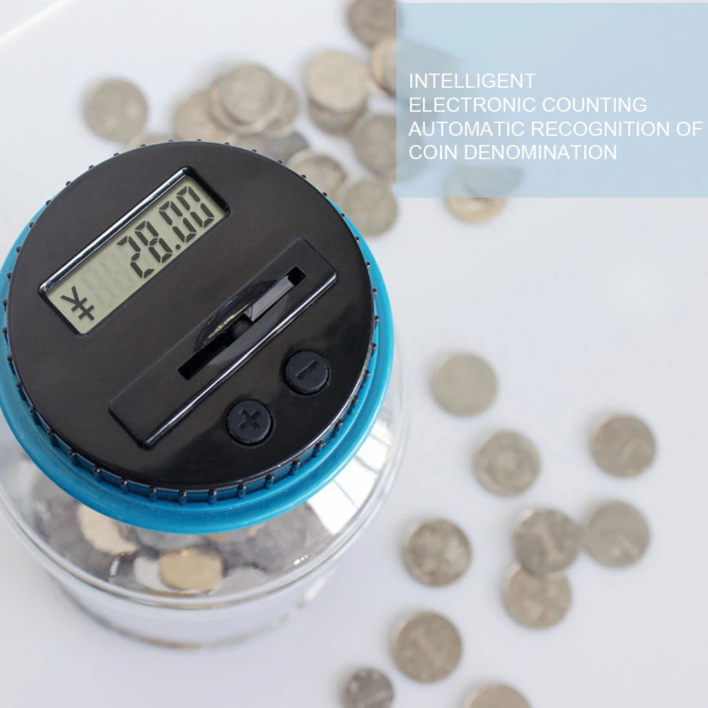 

Digital Counting Money Jar with LCD Counter Digital Coin Bank Savings Jar Digital Coin Bank Designed for Dollar Euro Pound Aud