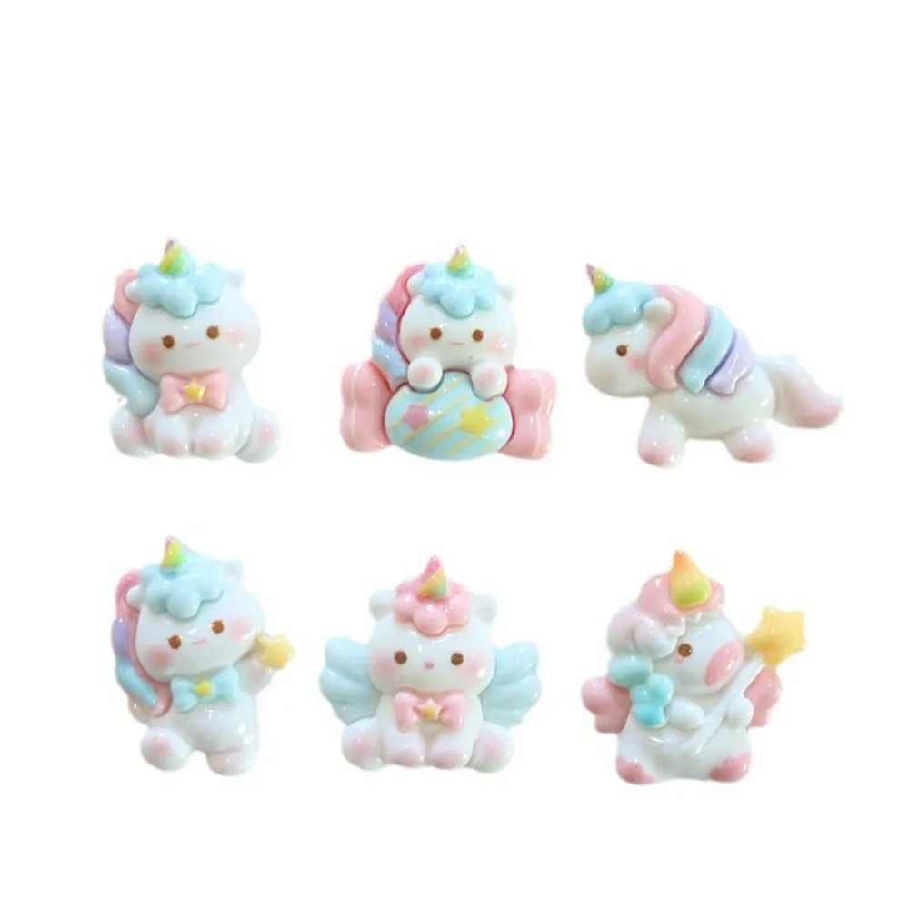 10pcs Cute Cartoon Kawaii Animal Horse Series Flat Back Resin DIY Scrapbooking Embellishments Cabochons Decoration Accessories