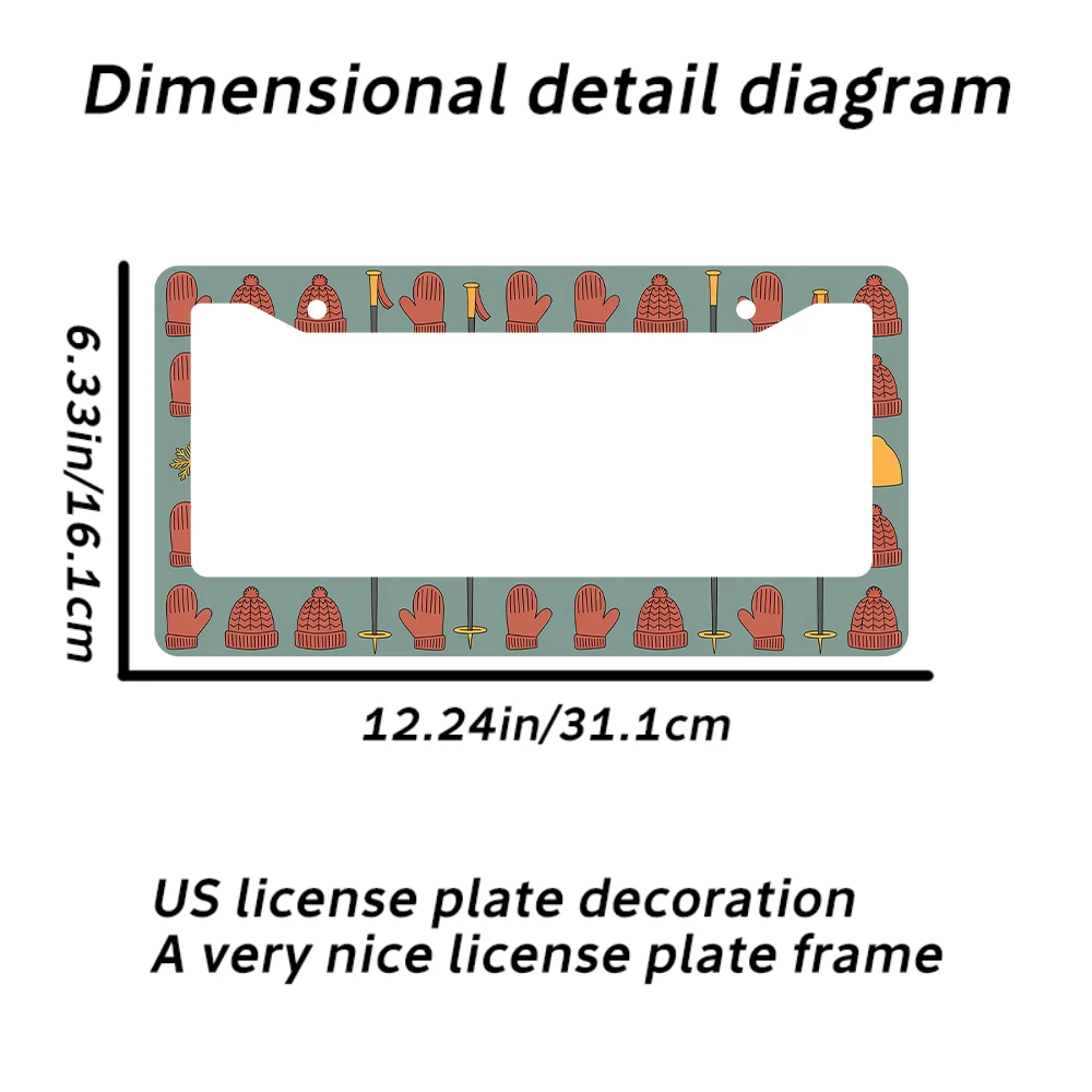 1 قطعة قبعة ريترو متماسكة حمراء ونمط عمود التزلج إطار لوحة ترخيص بفتحتين، مادة الألومنيوم، 6 × 12 بوصة مع برغي